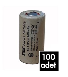 100 Adet TNL SC 2400mAH 10C Ni-MH Şarjlı Matkap Süpürge Pili - TNL