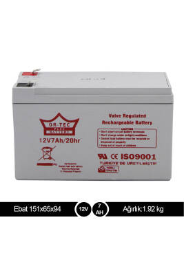 Pilsan Extreme Akülü Araba 12V 7AH Çocuk Akülü Araba Bataryası Ortec Gri 12 Volt 7 Amper Kuru Akü - 1