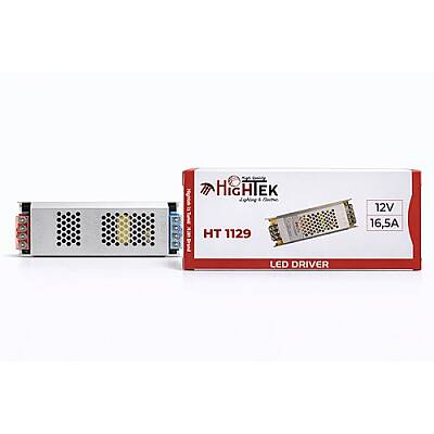 12V 16.5A Metal Ultra Slim Kasa LED Trafosu Adaptör | 200W Güç Kaynağı - 1