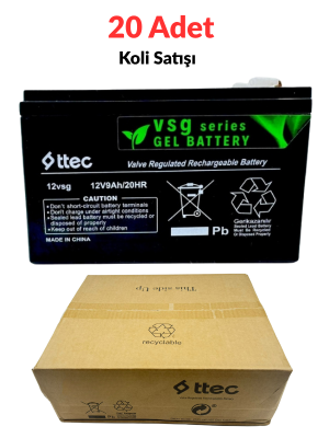 20 Adet 12V 9Ah Jel Akü Yeni Üretim Jel Sistem - 1