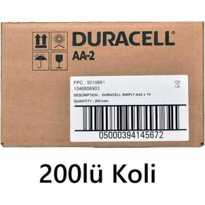200lü Koli Duracell AA Alkalin Kalem Pil Toptan Satış - 1