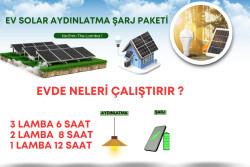 25 Watt Monokristal Panelli Güneş Enerji Seti 2 Ampüllü Solar Aydınlatma Ve Telefon Şarj - 3