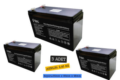 3 adet Ttec 12V 9Ah Akü 2025 Üretim - 1