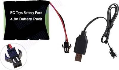 4.8V 1100MAH Oyuncak Araba Bataryası Siyah Soket+Usb Şarj Cihazı - 1