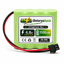 4.8V 1100mAh Oyuncak Araba Pili Siyah Soketli Şarjlı Batarya - BataryaBank
