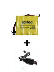 4.8V 800mAh Siyah Soketli Oyuncak Araba Pili + USB Şarj Cihazı Şarjlı RC Pil Seti - BataryaBank