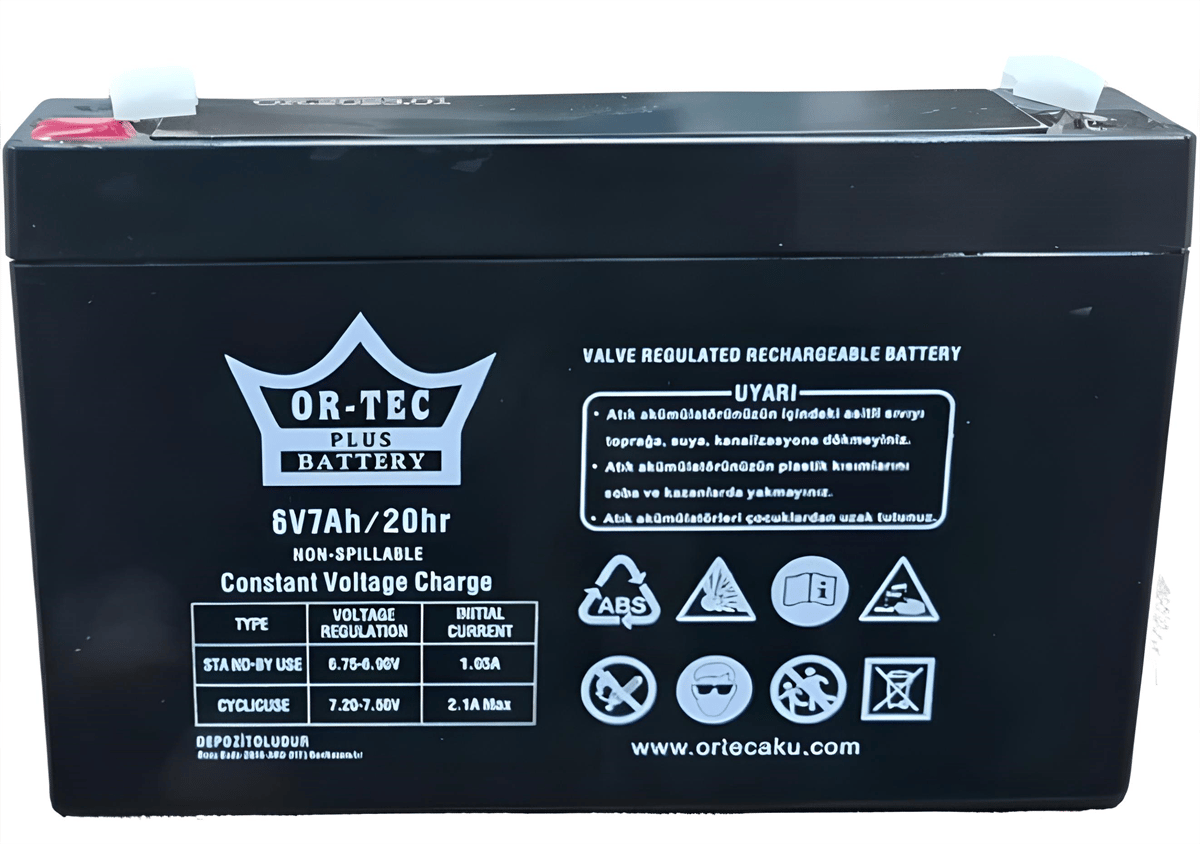 Or-tec 6 Volt 7 Amper Wonder Car Akülü Araba Oyuncak Araba Aküsü 6V 7AH Akü - Ortec