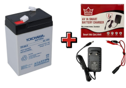 6V 4AH Akü ve Akü Şarj cihazı 1A - Yokohama