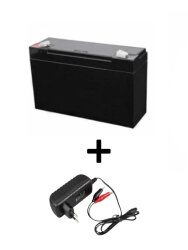 6V 7Ah Akü + 6V Şarj Cihazı Seti Oyuncak Araba Uyumlu Şarjlı Akü Seti - BataryaBank