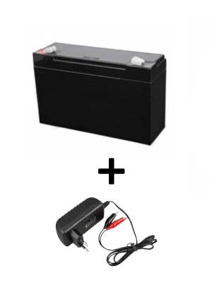 6V 7Ah Akü + 6V Şarj Cihazı Seti Oyuncak Araba Uyumlu Şarjlı Akü Seti - 1