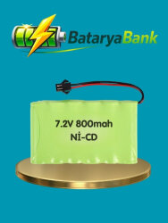 7.2V 800mAh Siyah Soketli Oyuncak Araba Pili RC Araç Şarjlı Batarya - BataryaBank