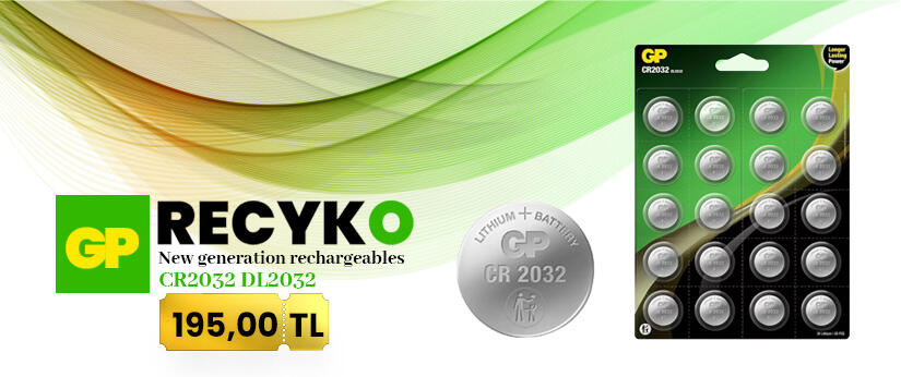 GP CR2032 2032 Boy 3V 20'li Lityum Düğme Pil