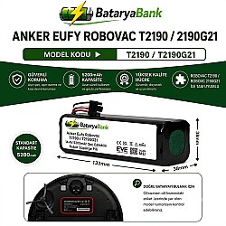 Anker Eufy RoboVac T2190 / T2190G21 Uyumlu Robot Süpürge Bataryası 14.4V 5200mAh Li-ion Yüksek Performanslı Pil - BataryaBank