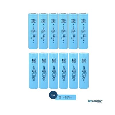 Aspilsan INR18650A28 3.7V 2800mAh 25A Discharge Şarjlı Li-ion Pil - 12 Adet set - 1