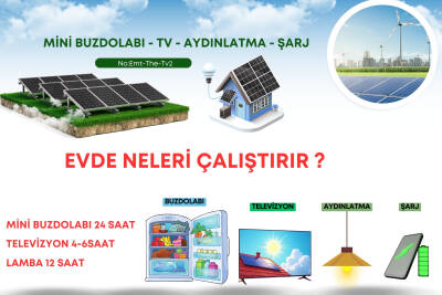 Bağ Evi Karavan Mini Buzdolabı Tv Aydınlatma Solar Paket 3kwp - 2