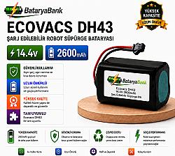 BataryaBank Ecovacs DH43 Uyumlu Robot Süpürge Bataryası 14.4V 2600mAh Li-ion Şarj Edilebilir Pil - BataryaBank