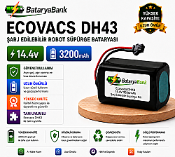 BataryaBank Ecovacs DH43 Uyumlu Robot Süpürge Bataryası 14.4V 3200mAh Li-ion Şarj Edilebilir Pil - BataryaBank