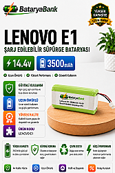BataryaBank Lenovo E1 Uyumlu 14.4V 3500mAh Li-ion Şarj Edilebilir Robot Süpürge Bataryası - BataryaBank