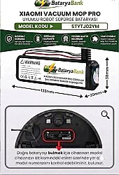 BataryaBank Mi Robot Vacuum Mop Pro (STYTJ02YM) Uyumlu Robot Süpürge Bataryası 14.4V 3200mAh Li-ion Yedek Pil - BataryaBank
