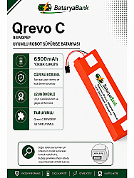 BataryaBank Roborock Qrevo C (RRW0PEP) Uyumlu Robot Süpürge Bataryası 14.4V 6500mAh Li-ion Yüksek Kapasiteli Pil - BataryaBank