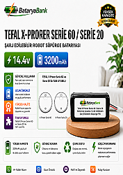 BataryaBank Tefal X-Plorer Serie 60 / Serie 20 Uyumlu Robot Süpürge Bataryası 14.4V 3200mAh Li-ion - BataryaBank