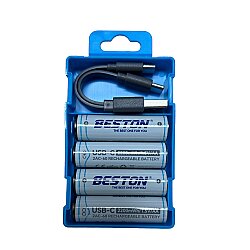 Beston 1.5V AA USB Şarjlı Lityum Pil | Kabloyla Direkt Şarj 4'lü 2200mah - Beston
