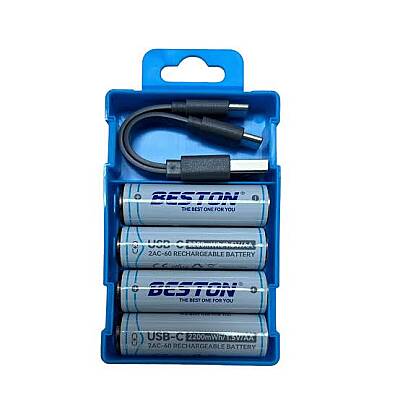 Beston 1.5V AA USB Şarjlı Lityum Pil | Kabloyla Direkt Şarj 4'lü 2200mah - 3