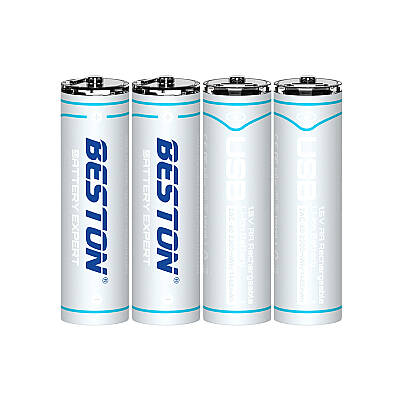 Beston 1.5V AA USB Şarjlı Lityum Pil | Kabloyla Direkt Şarj 4'lü 2200mah - 4