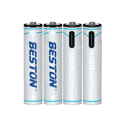 Beston USB 1.5V AAA İnce Lithium Şarjlı Pil 660mAh | Şarj Cihazı Gerektirmez - 2