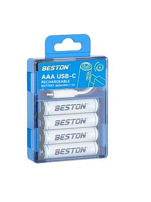 Beston USB 1.5V AAA İnce Lithium Şarjlı Pil 660mAh | Şarj Cihazı Gerektirmez - 1