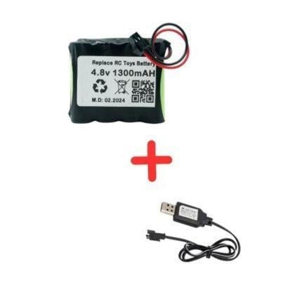 Chengke Rc 4.8V 1600MAH Oyuncak Araba Bataryası Siyah Soket+Usb Şarj Cihazı - TNL