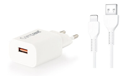 COMPAXE CTA-150QC UL24B 18W QC + USB TO LIGHTNING 2.4A Kablolu Şarj Seti - Compaxe