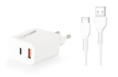 COMPAXE CTA-350UT 35W PD/QC + Type-C to USB 3A Kablolu Şarj Seti - Compaxe