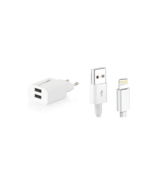 Compaxe Çift USB Adaptör ve Lightning USB Kablolu Set CTA-521DIU - Compaxe