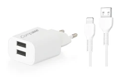 COMPAXE CTA-521DULB24 10W 5V 2.1A ÇİFT USB + USB KABLOLU ŞARJ CİHAZI - Compaxe