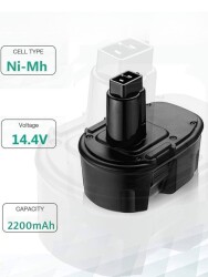 Dewalt DC9091 DE9038 DE9091 DE9092 DE9094 DE9502 için 2200mAh 14.4V Yedek Şarj Edilebilir Pil - 2