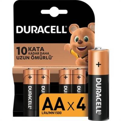 Duracell Alkalin AA Kalem Piller 4'lü paket - 1