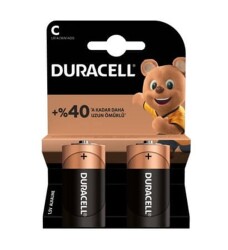 Duracell Alkalin C 2'li Orta Boy Pil - Duracell