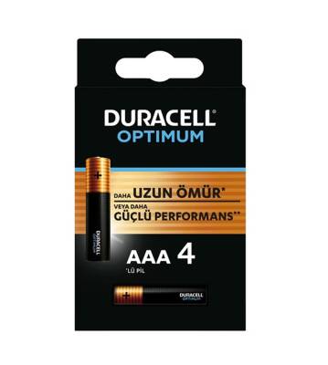 Duracell Optimum AAA Alkalin İnce Pil 4lü Blister - 1