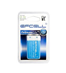 EFCELL 9V 250mAh Ni-MH Şarj Edilebilir Pil | 9 Volt Şarjlı Pil - Efcell