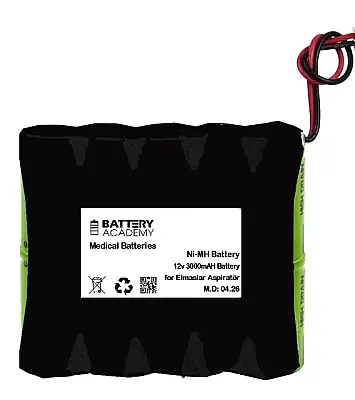 Elmaslar Aspiratör Uyumlu 12V 3000mAh Ni-MH Medikal Batarya - 1