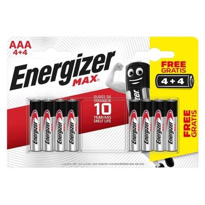 Energizer Max AAA Alkalin İnce Pil 4 Alana 4 Bedava 8li Paket - 1