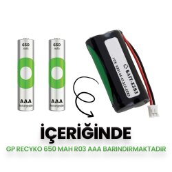 Gigaset Telsiz Telefon için 2.4v 650mAh GP Pilli Telsiz Telefon Pili - GP