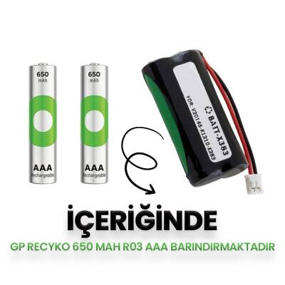 Gigaset Telsiz Telefon için 2.4v 650mAh GP Pilli Telsiz Telefon Pili - 1