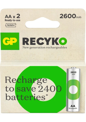 GP Recyko AA 2600 mAh 2'li Şarjlı Kalem Pil - GP