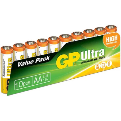 Gp Ultra Alkalin AA 10'lu Kalem Pil (Shrink) - GP