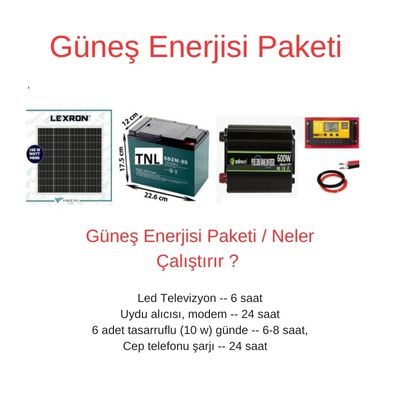 Güneş Enerjisi Paketi / Günlük 1 Kw Enerji YAZ KULLANIM - 1