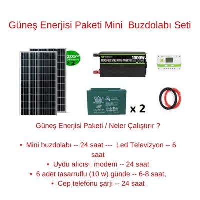 Güneş Enerjisi Paketi Mini Buzdolabı Seti - 1