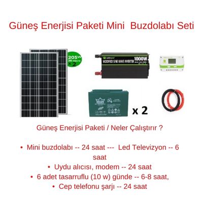 Güneş Enerjisi Paketi Mini Buzdolabı Seti - BataryaBank