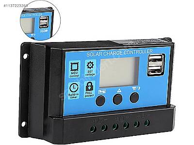 Hightek 12V/24V 10A Solar Şarj Kontrol Cihazı PWM Akü Şarj Regülatörü LCD Ekranlı - 2